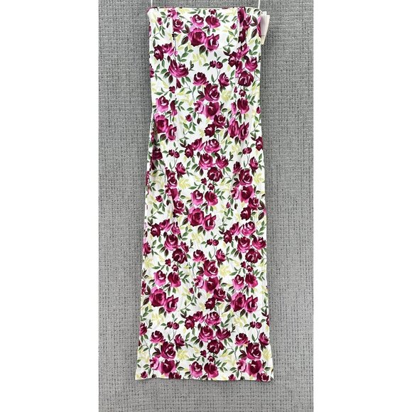 Jessica McClintock For Gunne Sax Maxi Dress Vtg Juniors 13 Pink White Strapless